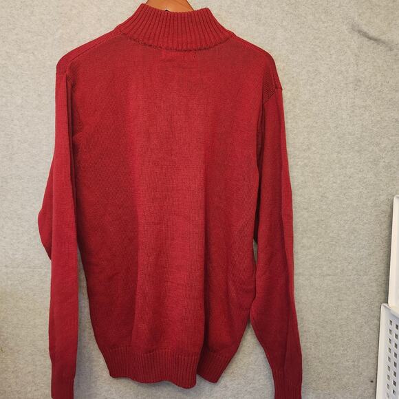 US Polo Assn Sweater Men's Large Red 1/4 Zip Classy Pullover Long Sleeve NWT $60 - Picture 12 of 13